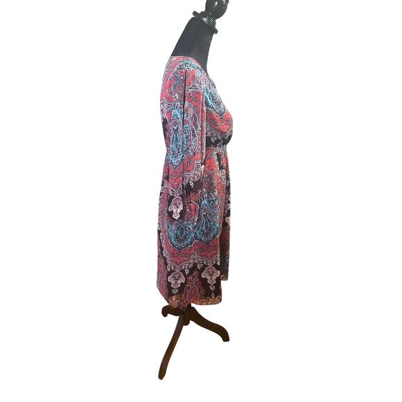 INC International Concepts Slit Sleeve Dress Multicolor Geometric - Picture 5 of 7